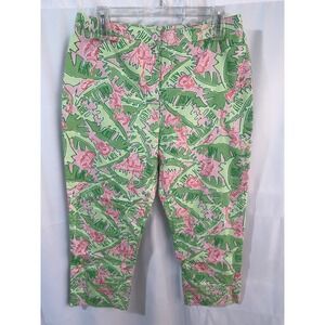 Lilly Pulitzer Green Pink Multi-Color‎ Musical Monkeys Band Pants Size 8